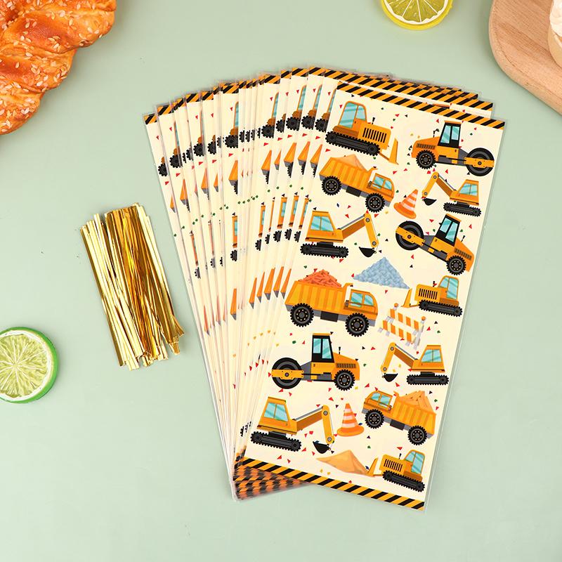 50Pcs Party Candy Bags Jungle Animals Construction Birthday Theme Gift Bags