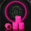 4pcs Fluorescent Pink Car Tire Valve Cap ABS Motorcycle Wheel Tyre Air Valve Stem Cover Luminous Tire Valve Cap Stem Caps1