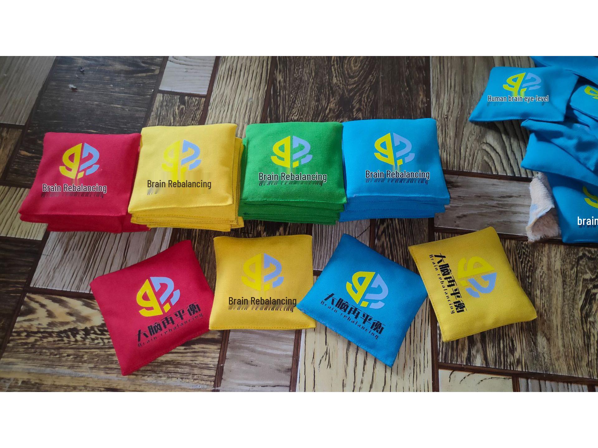 Детская квадратная холщовая подушка-бинбэг - Утолщенная, однотонная