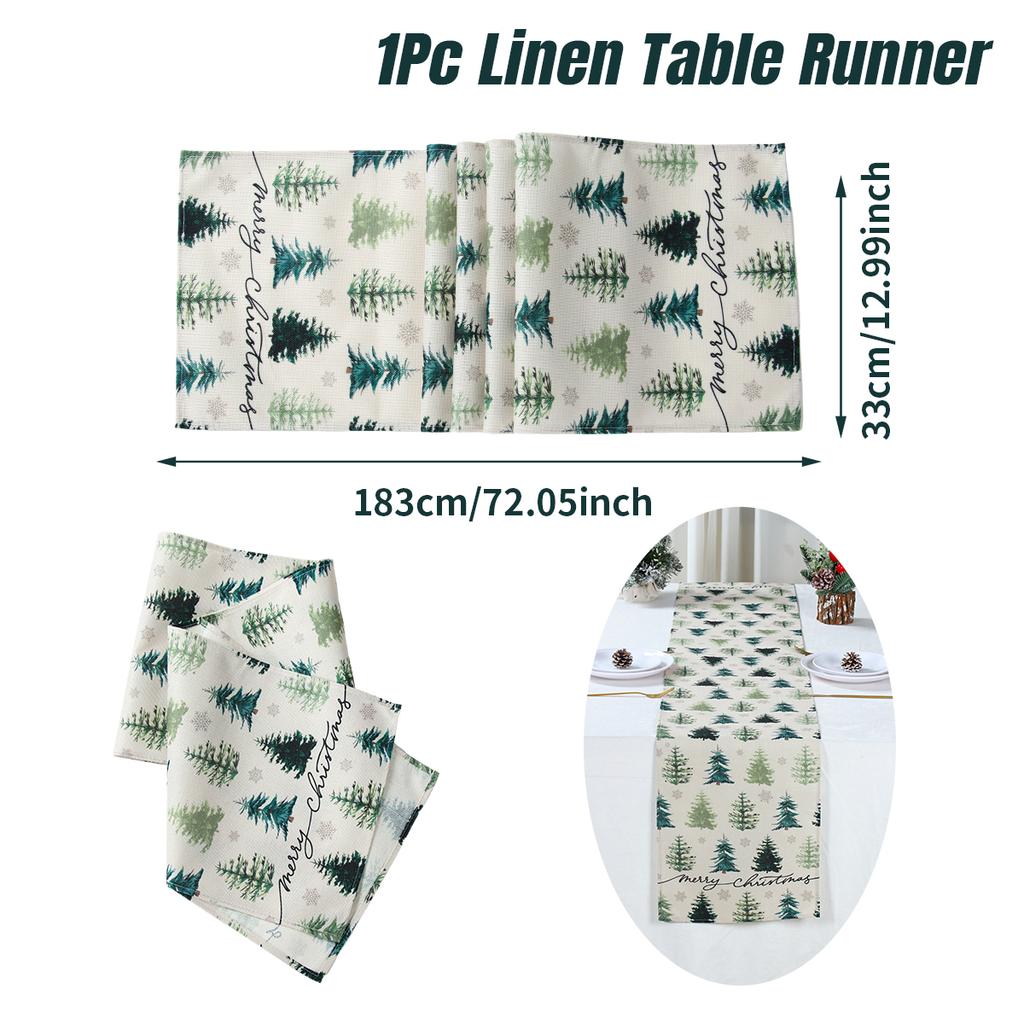 Christmas Tree Table Runner Merry Christmas Decoration 2025 Navidad Natal Xmas Gifts Snowflake Table Cover Happy New Year 2026