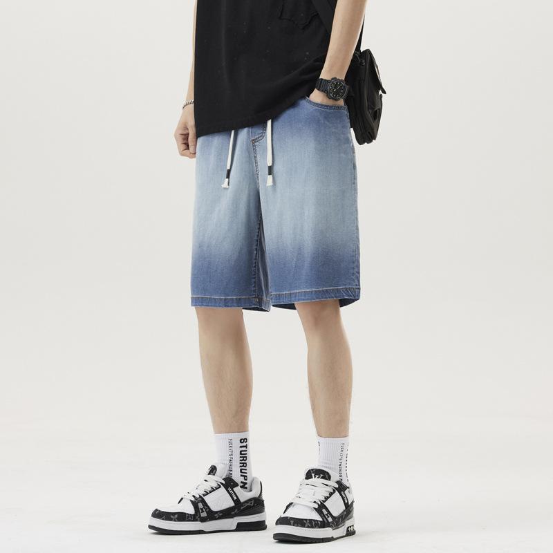 

Новые теннисные градиентные джинсовые укороченные брюки летние широкие американские спортивные и повседневные шорты 4XL