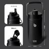 BOTTLE BOTTLE Water 2 Large Stainless Vacuum Thermal Cold Straw Sports Direct Club Black Bottle, Liters, Capacity, Jug, 2L, Steel, Insulated,
