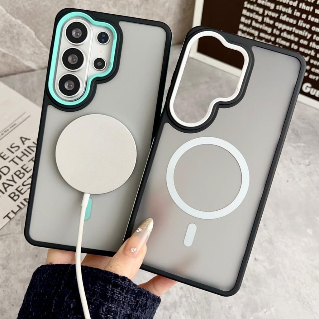 Luxury Matte Clear Magnetic Case for Samsung Galaxy S26 Edge S24 S23 S25 Ultra Plus S25FE S24FE for Magsafe Shockproof Cover