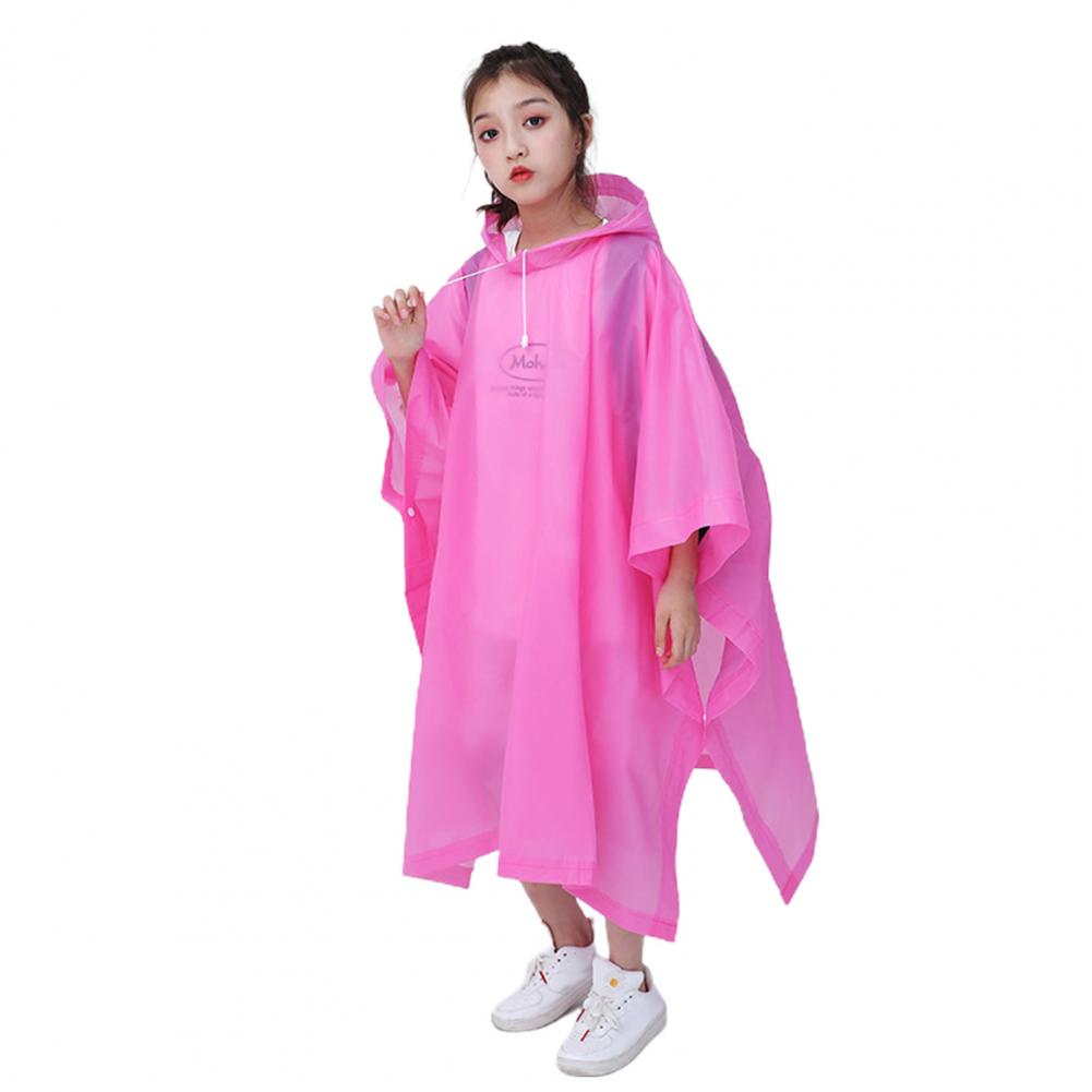 Kinder Erwachsene Wasserdichter Regenmantel Wiederverwendbarer EVA Regenponcho Für Kinder Mädchen Frauen Transparent Klar Regenbekleidung Anzug Für Studenten