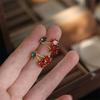 1 Pair of Early Summer New Arrival Red Cherry Stud Earrings - Charming Influencer Style Versatile Women's Fashion Ear Accessories for