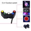 Motorcycle Handlebars Control Switch 5 in 1 Multi Function Headlight Turn Light Horn Switch for 2.2cm Handlebars