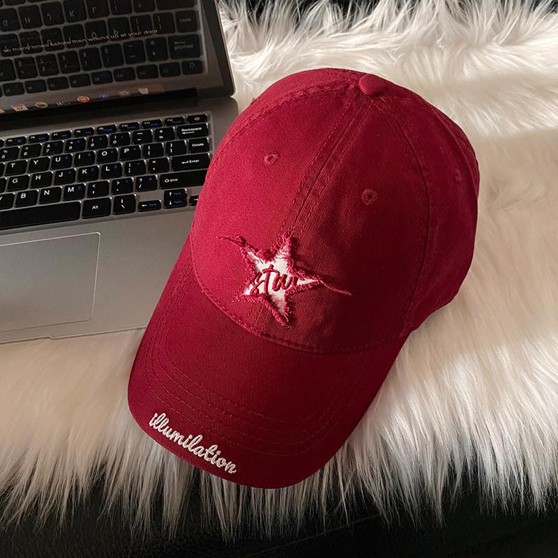 Winter Baseball Red Cap For Women Adjustable Hat Sun Protection Gift Fashion