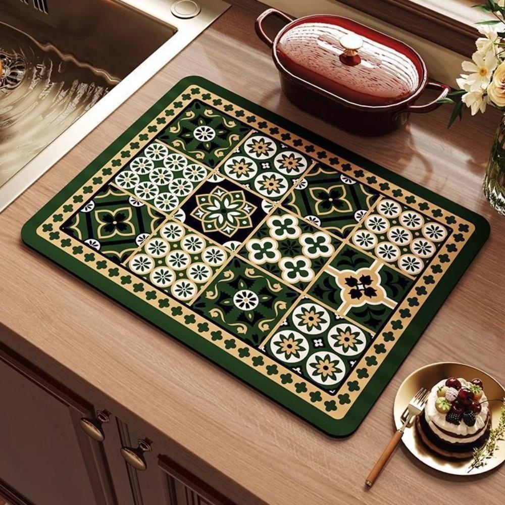 

Быстросохнущая подкладка для слива Водонепроницаемые подкладки для стола Новый коврик для сушки посуды Кухня 2