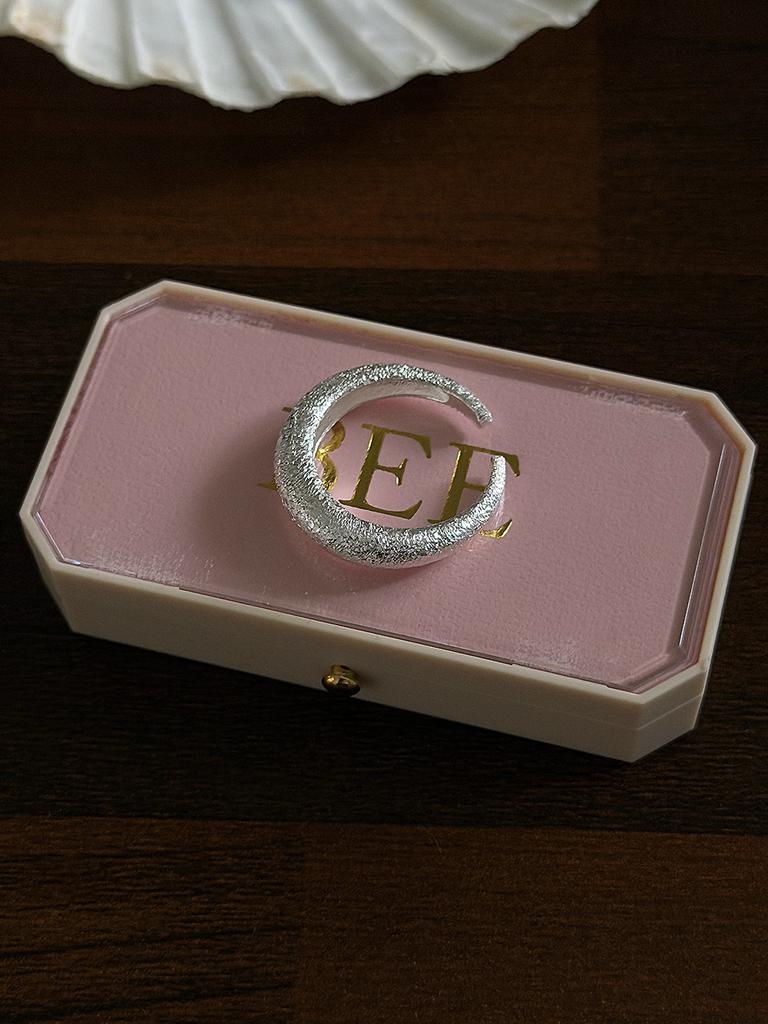 Mosxe [925 Silver] Matte Glitter Ring