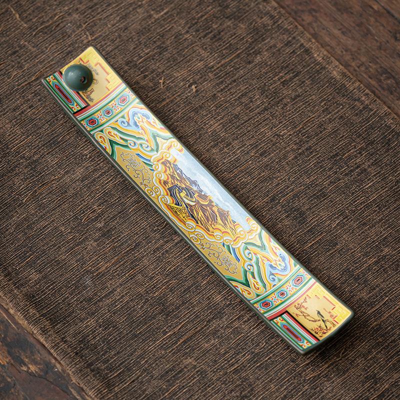 Enamel Incense Holder Chinese Style Ceramic Incense Burner Antique Home Decor Blue Cloisonne Incense Sticks