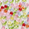 30Pcs Tulips Flower Lampwork Beads Multicolor Glass Flora Beads Multicolor Loose Beads For Diy Bracelets Jewelry Making