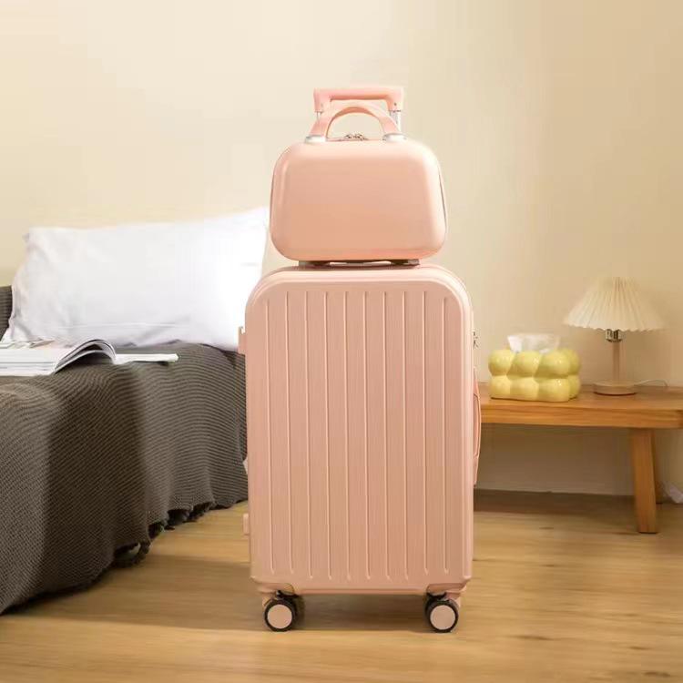 20-Inch Lightweight Women's Leather Carry-On with Silent Wheels and Multi-Functional Design