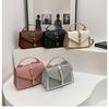 Textured Woven Faux Leather Shoulder Bag Fashionable Street Style Square Purse