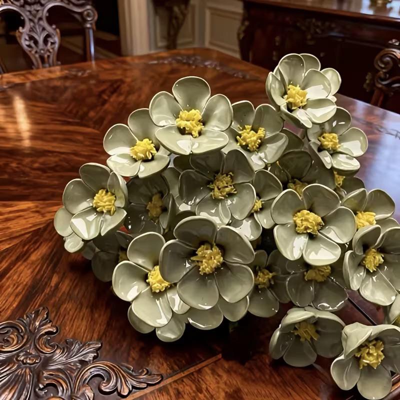 6/8/10 Pezzi Fiori Artificiali in Ceramica Non-ti-scordar-di-me Floreali Fiori Eterni Che Non Sbiadiscono Decorazione per la Casa Portando Bellezza E Speranza
