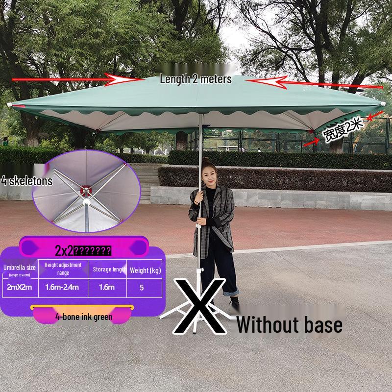 Large Outdoor Rectangular Sunshade Umbrella - Commercial Folding Awning for Courtyard