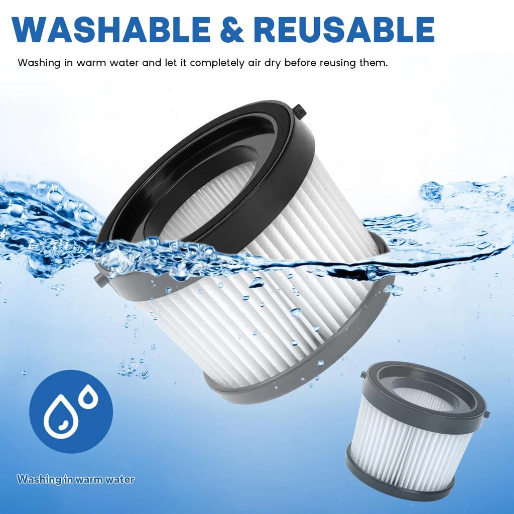 DCV5011H Replacement Filters For DEWALT/Makita/Milwaukee Cordless Handheld Vacuum Cleaner Washable Filter