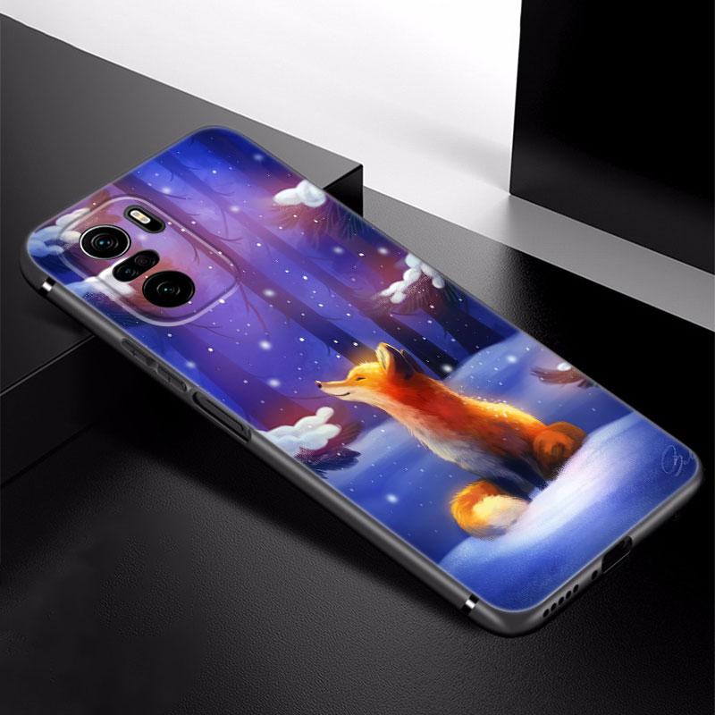 Cute Cartoon Fox Phone Case For Xiaomi Redmi Note 5 6 9T K20 K40 K50 Pro 7A 8A 9A 9C 9i 10A 10C A1 S2 Soft TPU Black Cover