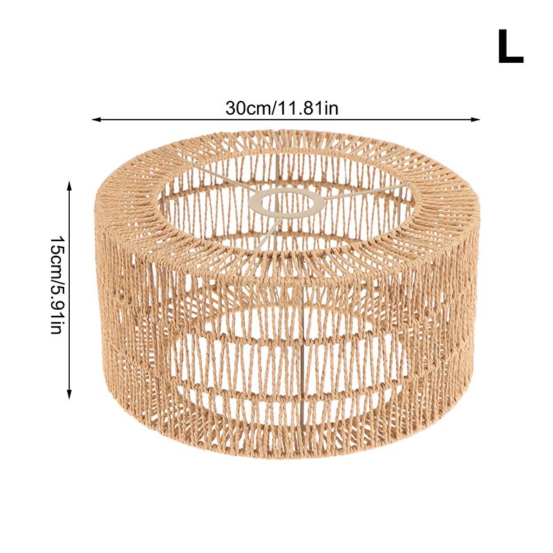Paper Rope Lampshade Chandelier Shade Bulb Guard Woven Pendant Lampshade For Restaurant Teahouse Living Room