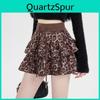 Jupe Courte Volants Léopard Fille Y2k Esthétique Années 2000 Gyaru Coquette Taille Élastique Cyber Punk Jupe Gâteau