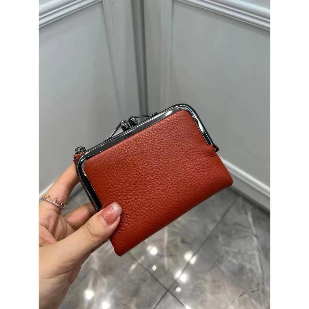 Coin Purse Genuine Leather Retro Handbag Short Wallet Women's Multifunctional Clip Zero Wallet Cowhide wallets Card holder