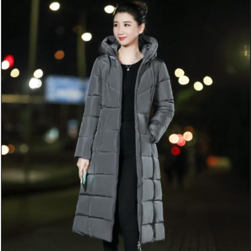 Women Long Puffer Coat Jacket Hooded Padded Quilted Parka Outerwear Winter Warmer
