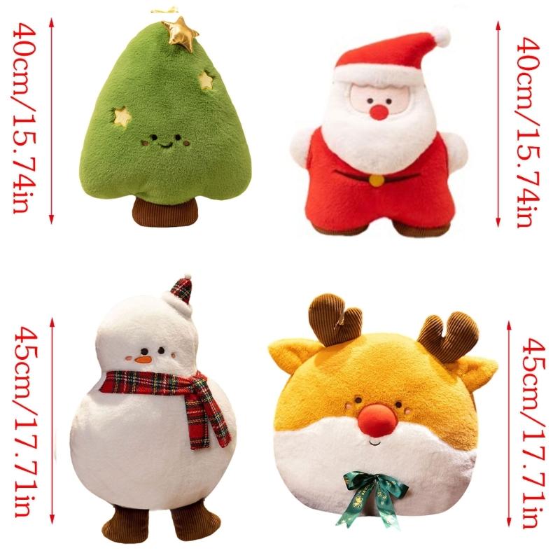 Festivo Natale Babbo Natale Pupazzo di Neve Cuscino Schienale Super Morbido Cotone PP Cuscino da Abbraccio Soggiorno Camera da Letto Decorazione