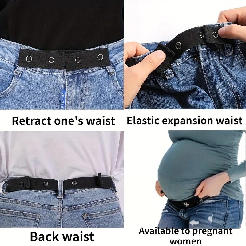 Invisible Jeans Belt Buckle Elastic Women's Belt Buckle Extension Elastic Expansion Adjustment Buckle Elastic Men Lazy Belt