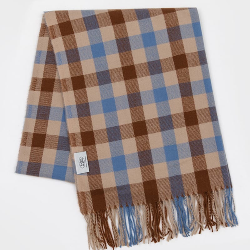 

RECLOW BLOCK Шарф в клетку тартан ГОЛУБОЙ FREE