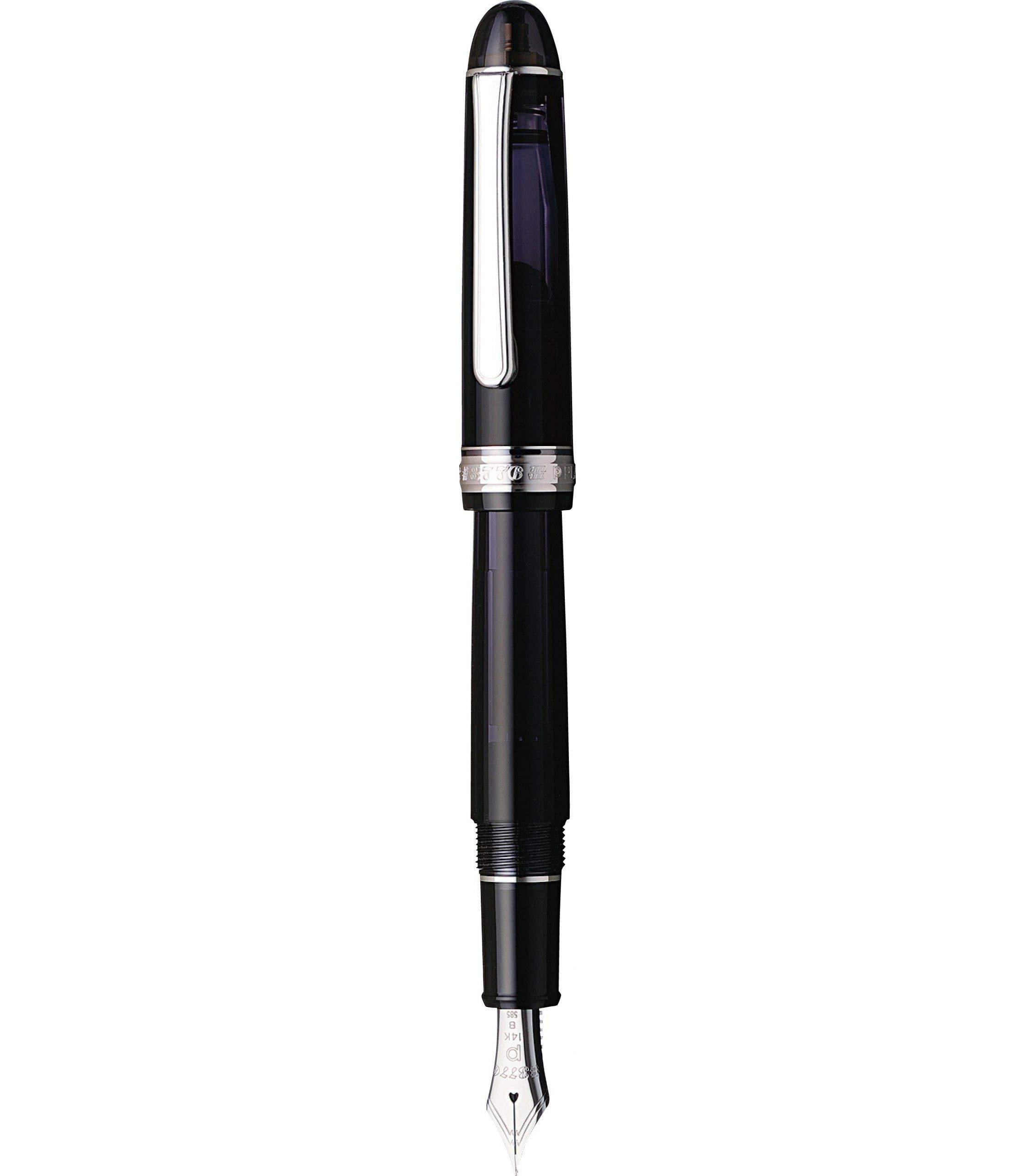 Платиновая перьевая ручка Century Rhodium Black Diamond Fine Soft Pen #3776 PNB-18000CR #7-0