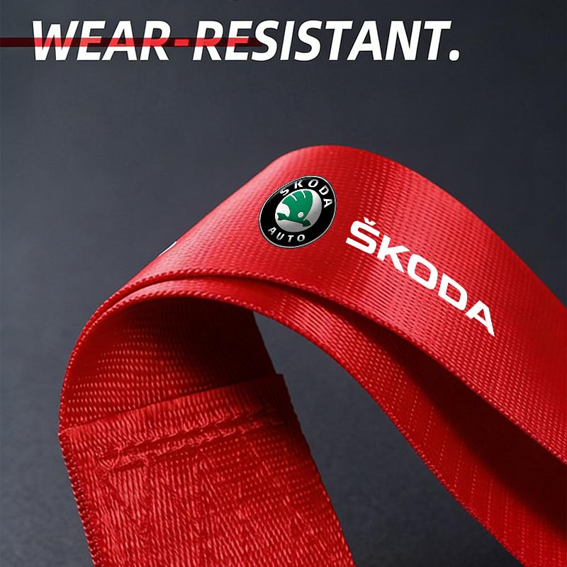 WUM1 Car Bumper Decoration Nylon Tow Truck with Personalized Tow Rope for Skoda Octavia Superb Rapid Kodiaya Kamia Scala Citigo