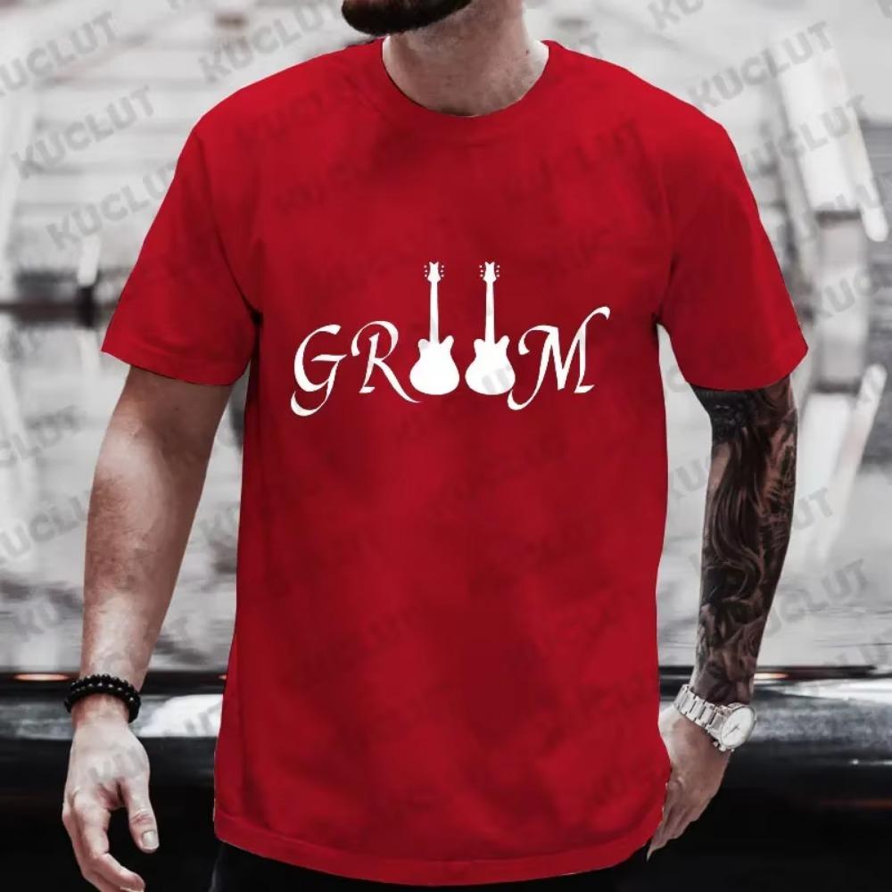 Guitar Graphic Tops Team EVG Groom Squad Best Man T Shirt Groomsman Tees Single Farewell Bachelor Stag Party Wedding Blouses