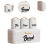 4-teiliges Küchen-Brotkasten- und Organizer-Set mit Kaffee-, Tee- und Zuckerdosen Stabiler Metall Deckel