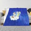 Unicorn Rainbow On A Cloud In The Stars Top Quality Comfortable Bed Sofa Soft Blanket Unicorn Rainbow Cloud Star Poetic Cute