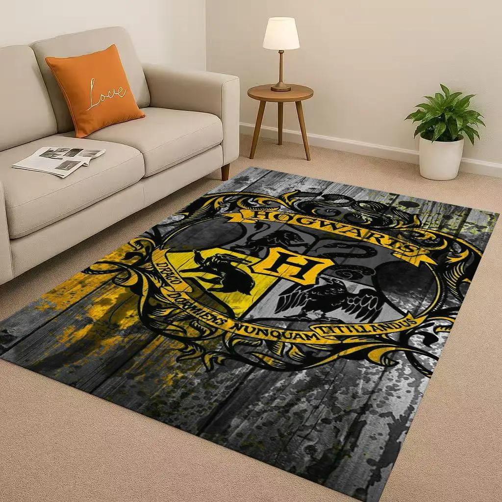 HD H-Hogwarts Sign Cartoon Living Room Non-Slip Area Rug Soft Carpet For Bedroom Playroom And Sofa,Easy Clean Home Decor Doormat