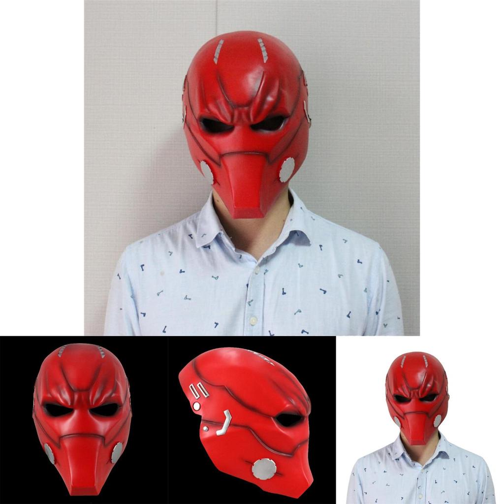 Arkham Knight Maska Red Hood z pryskyřice s hororovým stylem pro cosplay a Halloween
