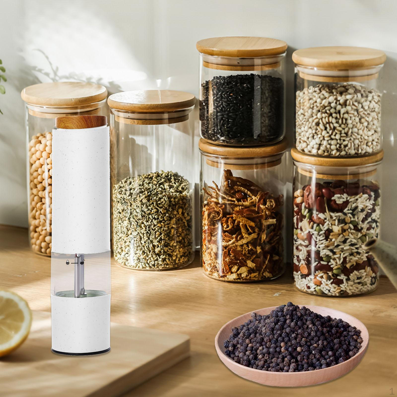 Electric Peppers Grinder Professional Spice Mills for Kitchen Camping Travel 1PC