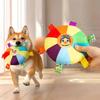 Bell Jingle Pet Toy Rainbow Plush Flying Saucer Dog Toy Bell Chew Toy Pet Flying Outdoor Training Game for Small Medium Dogs