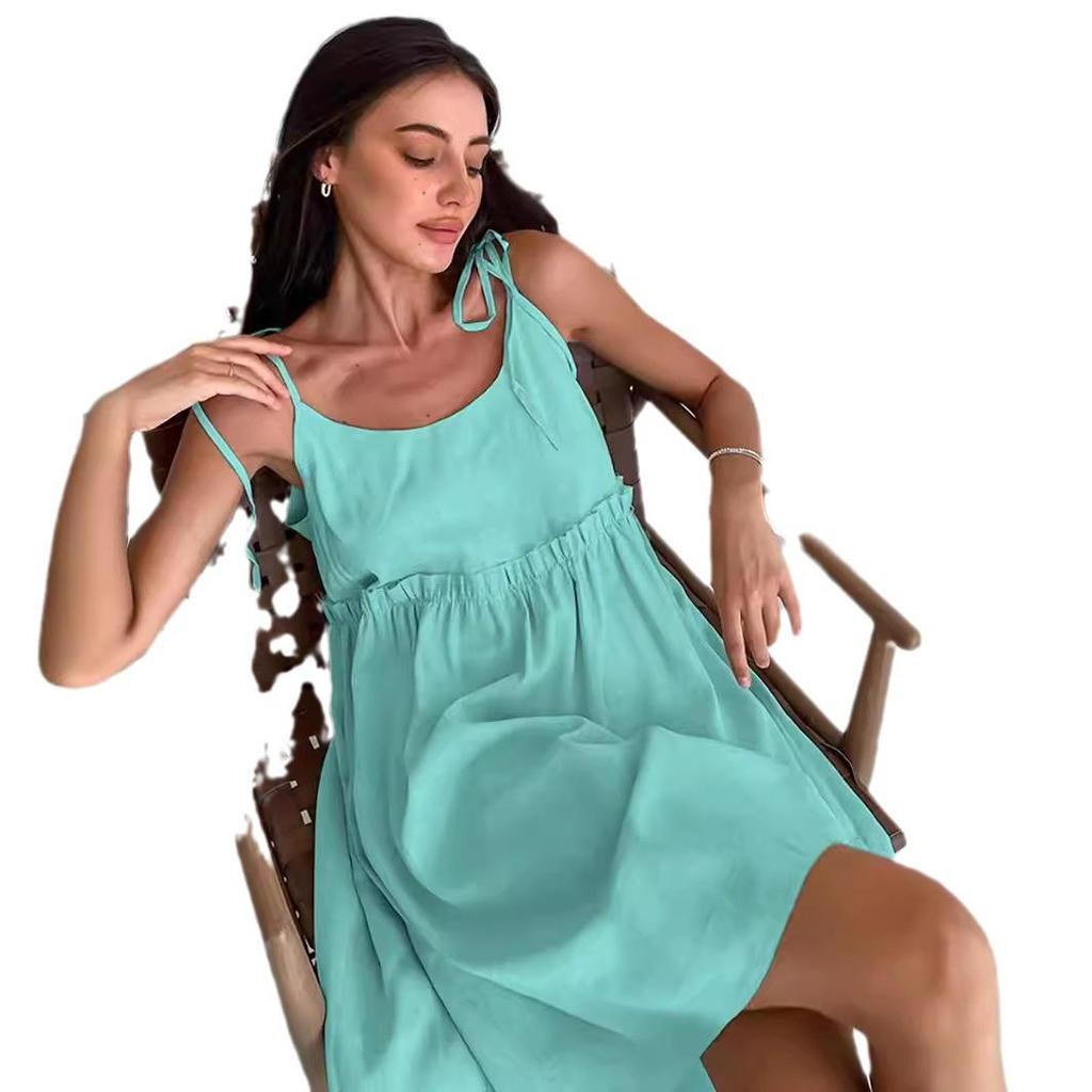 2025 Summer Cotton Linen Suspender Dress: Sexy, Loose, One-Piece for Europe & America