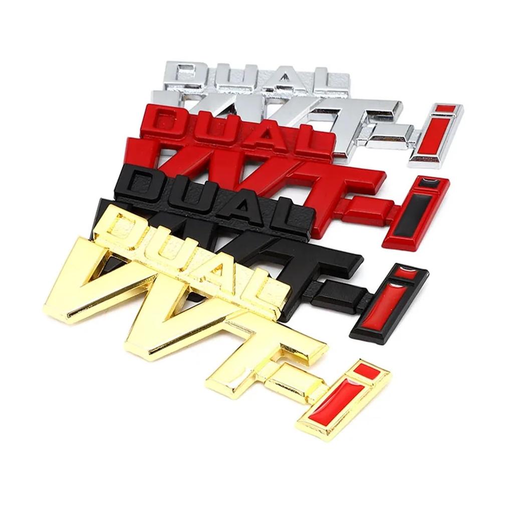 Car Sticker Emblem Auto Side Wings Badge Decal Dual VVT-i VVTi Camry Chr Avensis Reiz (Dual VVT-i Silver)