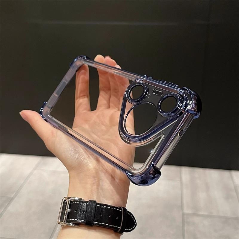 The Four-corner Airbag Is Suitable for Huawei pura90Pro Electroplated Mobile Phone Case Mate80 Transparent All-inclusive Soft Protective Case P70.