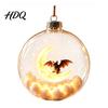 Indoor Outdoor Party Decorations Halloween Ball Ornament Clear Sphere Decoration with Black Cat Bat Transparent Spherical Pendants Skeleton Festive