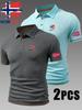 2pz Polo da Golf da Uomo per Esterno - Maniche Corte & Color Block, T-shirt da Uomo Business Casual Traspiranti & Comode per Primavera ed Estate