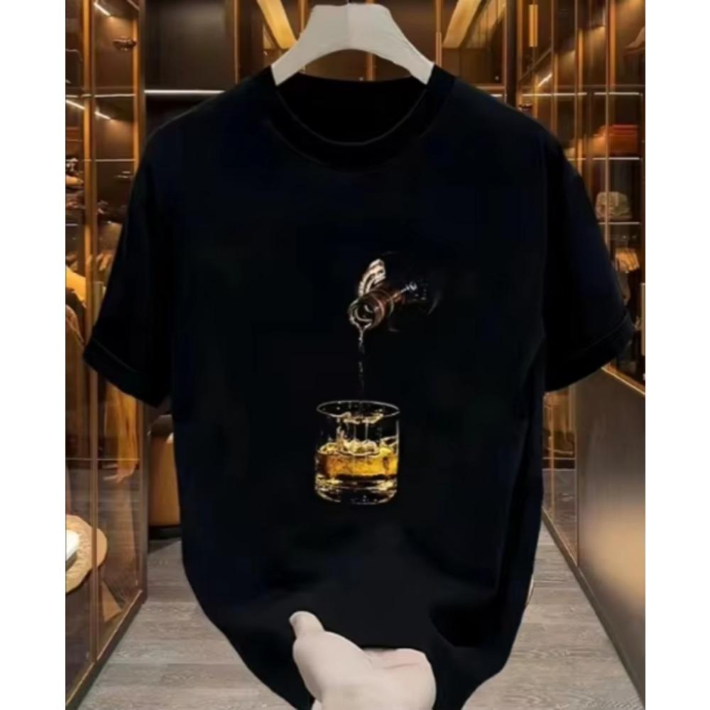 

Высококачественная футболка из чистого хлопка с принтом слона, новая, для пар, с коротким рукавом, универсальный топ с круглым вырезом L