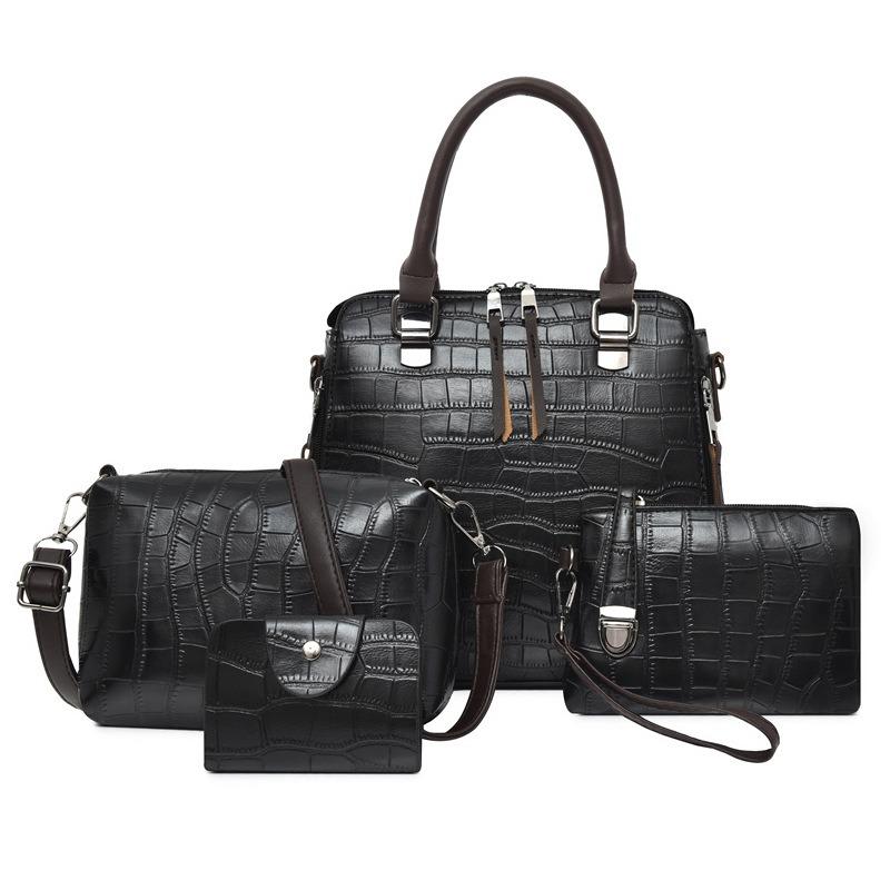 Women's Bag New Fashionable Four-piece Set, Mother and Child Bag, Large-capacity Shoulder Crossbody Handbag