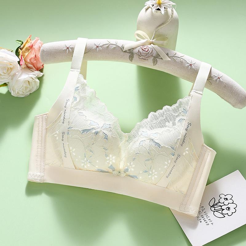 Breathable Lingerie Women's Collection Accessory Breasts Gathered Bra Anti Sagging No Steel Ring Summer Thin Bra