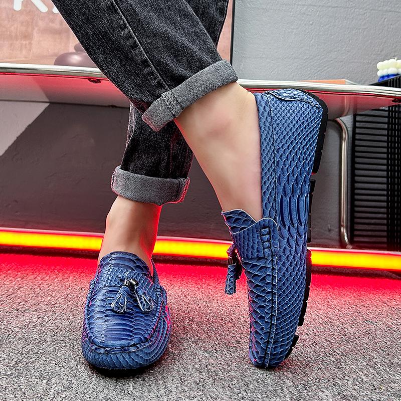 Herren Mokassins Fahrschuhe Komfort Leder Ballerinas Lässig Slipper Übergröße Farbe Weiß Erbsenschuhe Große Größe