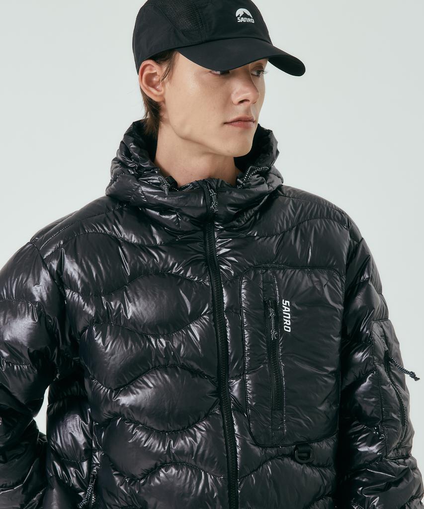 Sanro [Unisex] Light Down Padded Jacket - Glossy Black