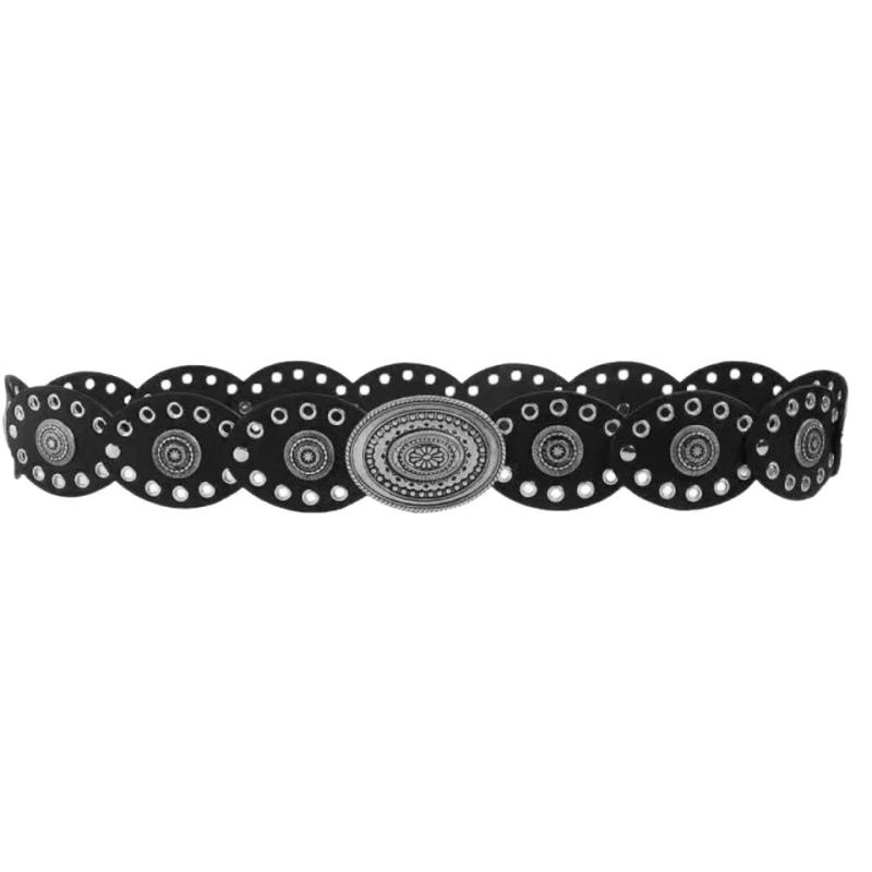Damen-Kunstleder-Gürtel im Vintage-Stil mit ovaler Nieten-Schnalle, Taillengürtel, Vintage Personalisierte Gürtel