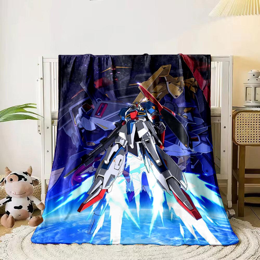 Detailed mecha designs with dynamic jets and a space background. for all seasons blanket lunch break throw gift