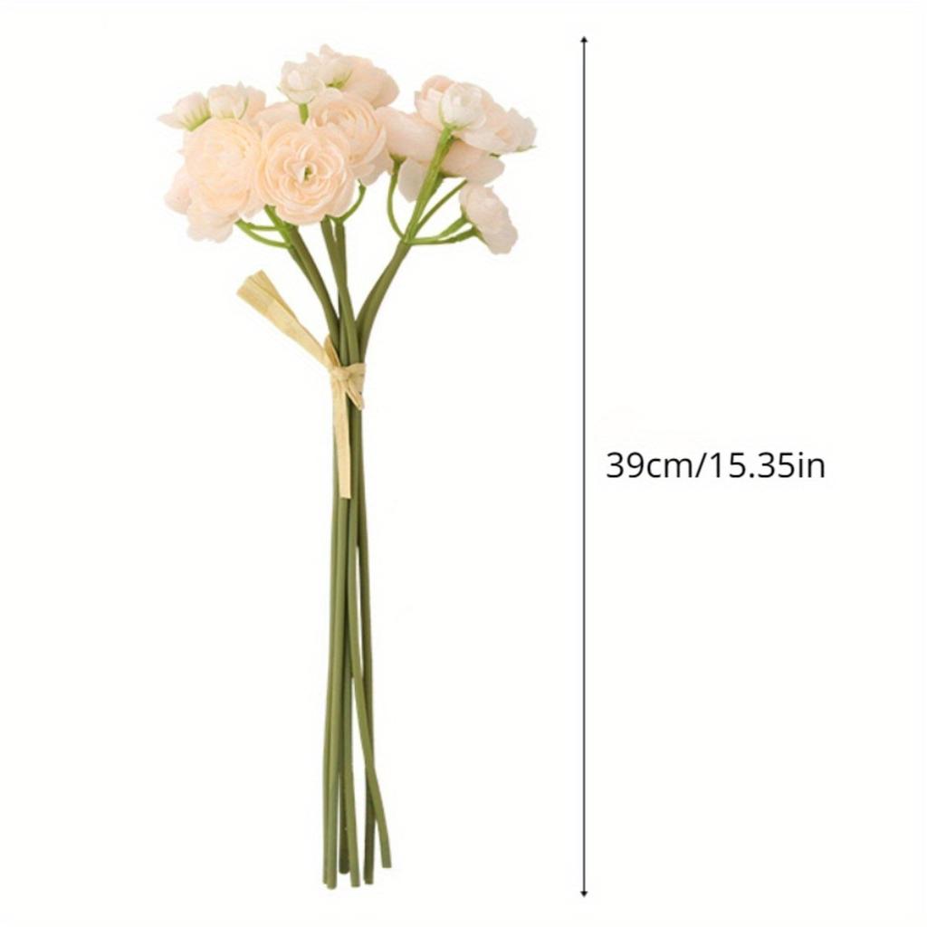 2 Bunches Ranunculus Artificial Flower Faux Silk Flowers for DIY Bouquet Fake Wedding Filler Flowers for Centerpieces Bridal Shower Decorations